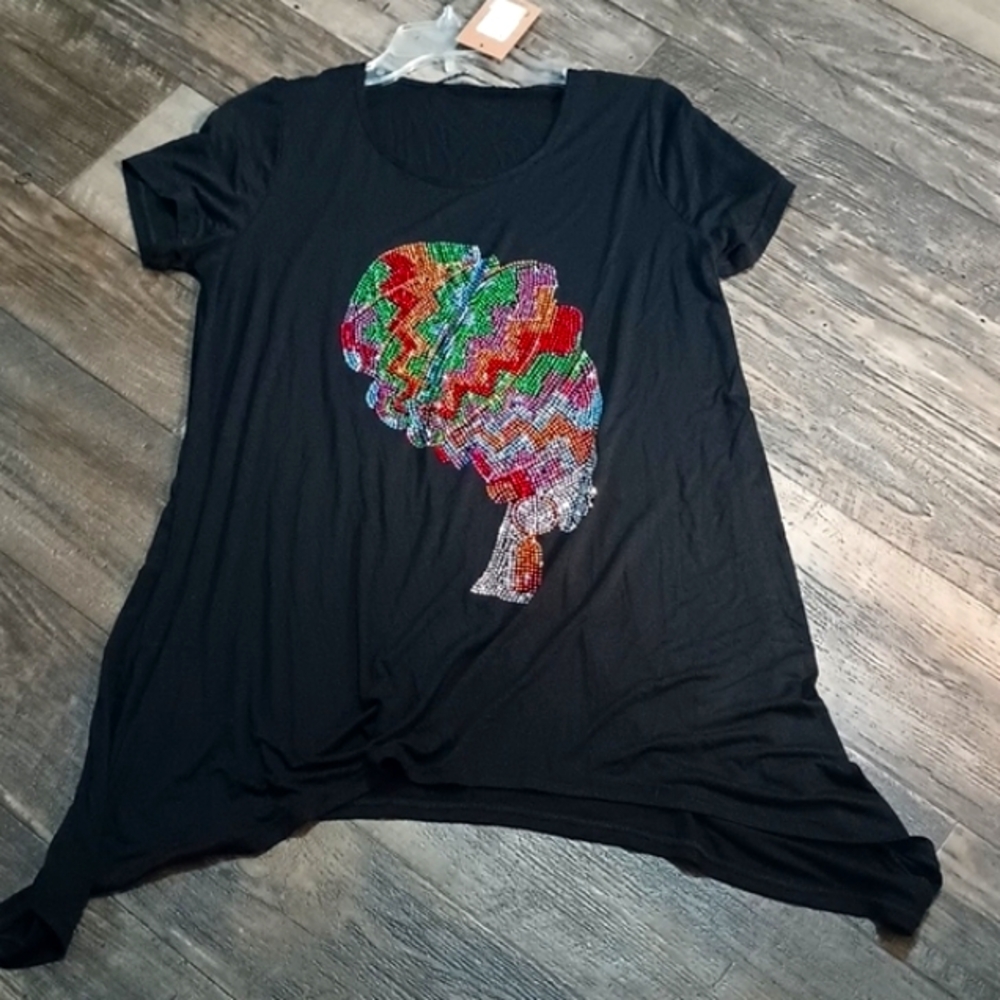 Colorful Patterned Graphic Tee - Short Sleeve